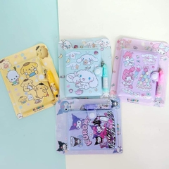 Sổ tay hoạt hình cute nhiều màu kèm bút móc khóa - Cute laptop