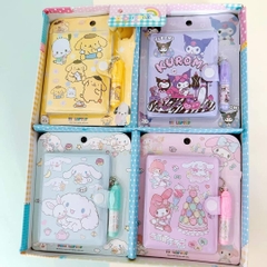 Sổ tay hoạt hình cute nhiều màu kèm bút móc khóa - Cute laptop