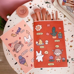 Túi giấy lụa bé gái thắt bím cute (14.5cm x 21cm)