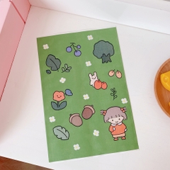 Túi giấy lụa bé gái thắt bím cute (14.5cm x 21cm)