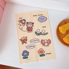 Túi giấy lụa bé gái thắt bím cute (14.5cm x 21cm)