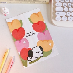 Túi giấy lụa hình cún hoa tulip (14.5cm x 21cm)