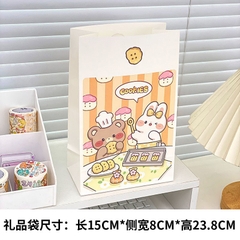 Túi giấy hoạt hình gấu + thỏ trắng size to (15cm x 8cm x 23.8cm)