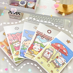 Túi giấy hoạt hình gấu + thỏ trắng size to (15cm x 8cm x 23.8cm)