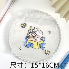 Túi zip dẻo PE bánh kem hoạt hình (15cm x 16cm)