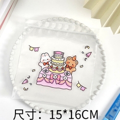 Túi zip dẻo PE bánh kem hoạt hình (15cm x 16cm)