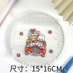 Túi zip dẻo PE bánh kem hoạt hình (15cm x 16cm)