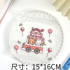 Túi zip dẻo PE bánh kem hoạt hình (15cm x 16cm)