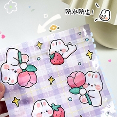 Túi zip vuông PVC hình gấu cute (14cm x 14cm)