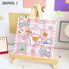 Túi zip vuông PVC hình gấu cute (14cm x 14cm)
