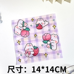 Túi zip vuông PVC hình gấu cute (14cm x 14cm)
