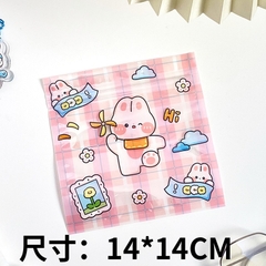 Túi zip vuông PVC hình gấu cute (14cm x 14cm)