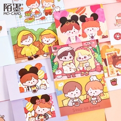 Thiệp sinh nhật hoạt hình kèm phong bao + sticker (Set 2 cái thiệp)
