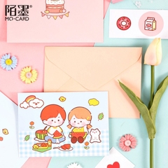 Thiệp sinh nhật hoạt hình kèm phong bao + sticker (Set 2 cái thiệp)