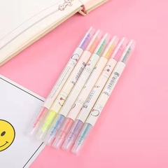 Túi bút dạ quang LY 2 đầu 12 màu