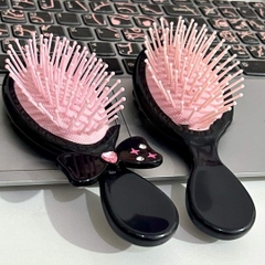 Lược chải tóc gỡ rối đính nơ màu đen hồng cute