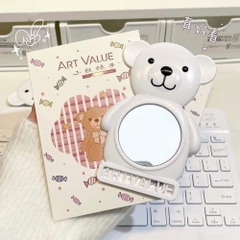 Gương mini Art Value hình gấu Bear màu trắng cute