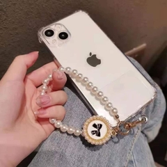 Dây móc điện thoại ngọc trai đính nơ