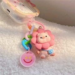 Móc khóa hình heo bông hoa