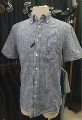 Sơ mi cộc tay Tommy caro đen trắng