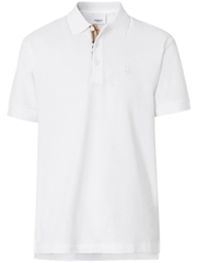 Polo-Shirt Burberry Logo-Embroidered Piqué - White