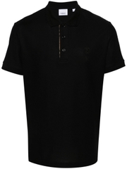 Polo-Shirt Burberry Logo-Embroidered Piqué - Black