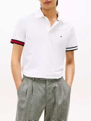 Polo Tommy Hilfiger Slim Fit Flag Tipped - Optic White