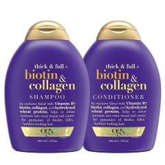 Cặp Dầu Gội Xả Ogx Biotin And Collagen Tím (385ml x2) của Mỹ