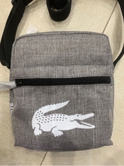 Túi Canvas Lacoste - Màu ghi xám logo trắng