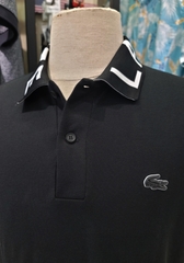 Polo Lacoste Slimfit đen cổ chữ