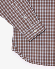 Áo sơ mi lacoste nâu trắng