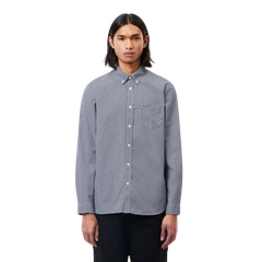 Áo sơ mi lacoste trắng xám kẻ sọc