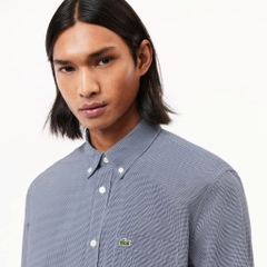 Áo sơ mi lacoste trắng xám kẻ sọc