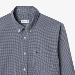 Áo sơ mi lacoste trắng xám kẻ sọc
