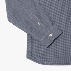 Áo sơ mi lacoste trắng xám kẻ sọc
