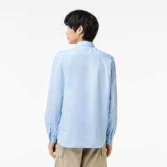Áo sơ mi lacoste xanh trắng kẻ sọc