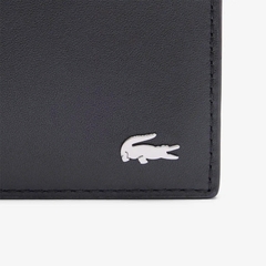 Sét ví lacoste đen trơn kèm móc khóa
