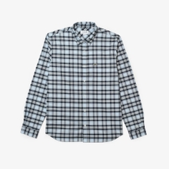 Áo sơ mi lacoste xanh navy kẻ sọc xanh trắng
