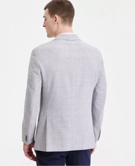 Tommy Men's Modern-Fit Patterned Blazer Color: Blue Grey