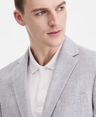 Tommy Men's Modern-Fit Patterned Blazer Color: Blue Grey