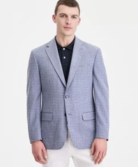 Tommy Men's Modern-Fit Patterned Blazer Color: Light Blue Pattern