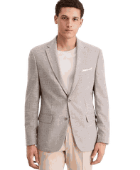 Tommy Men's Modern-Fit Patterned Blazer Color: Tan