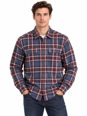 Sơ mi dài tay geogre navy heather plaid