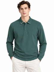 Polo Hugo Boss | Lapel logo long sleeve-Green gables
