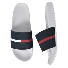 Dép Tommy Hilfiger Men's Redder Slide - White/Navy