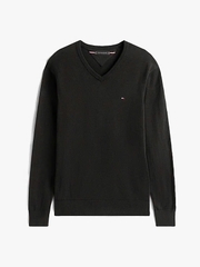 Sweater Tommy | Solid logo V-neck - Black