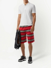 Polo-Shirt Burberry Logo-Embroidered Piqué - White