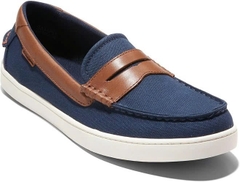 Loafer Cole Haan Nantucket Penny Txt - Navy Blazer Canvas/British Tan/Ivory