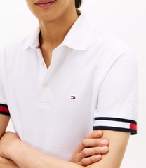Polo Tommy Hilfiger Slim Fit Flag Tipped - White