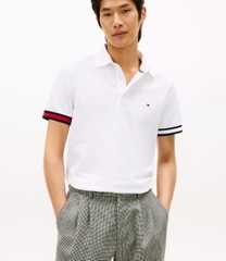 Polo Tommy Hilfiger Slim Fit Flag Tipped - White